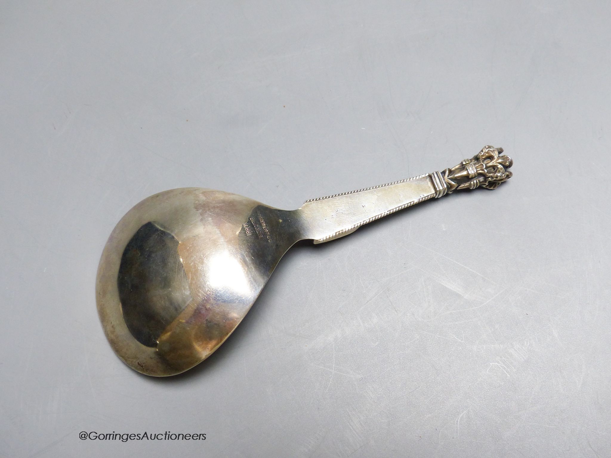 A Norwegian 830 standard silver baptism spoon, by Marius Hammer dated 1887, 2oz., 15cm